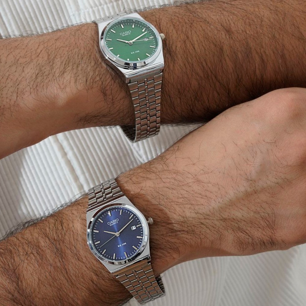 ساعت مچی مردانه صفحه گرد Casio old money استیل تقویم دار درتنوع رنگ درجه یک رنگ ثابت کد mp
