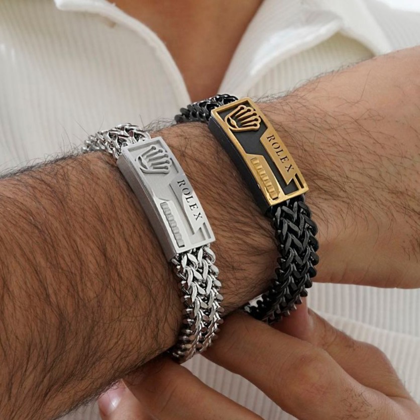 دستبند استیل رولکس rolex در تنوع رنگ و طرح درجه یک رنگ ثابت کد mp