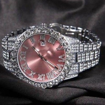ساعت مچی فول نگین چین و تمام نگین کاری شده در تنوع رنگ و مدل نگین مخراج کاری و رنگ ثابت کد ki