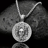 گردنبند و پلاک آویز استیل مدوسا medusa طرح ورساچ رنگ ثابت کد ar