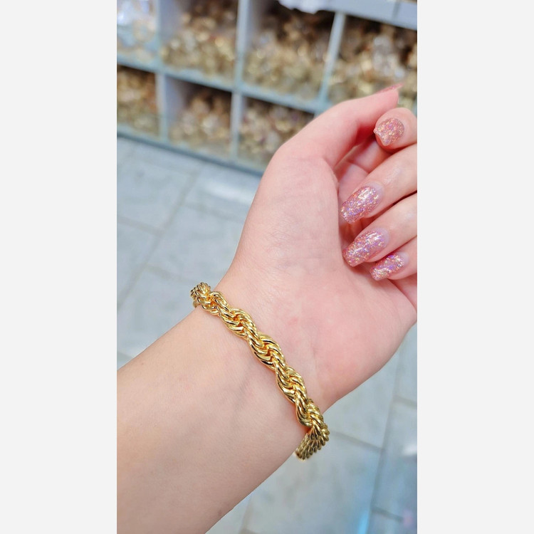 دستبند زنانه طلاروس مدل جدید ضد حساسیت طرح طلا