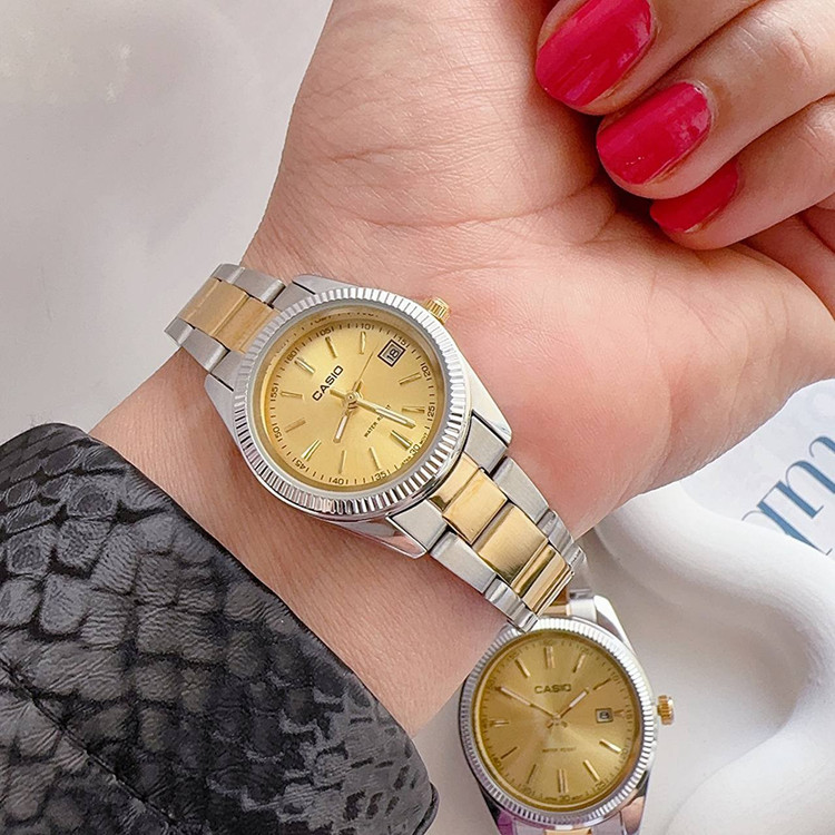 ساعت زنانه تاریخدار مارک CASIO موتور ژاپن و ضد اب در 7 طرح و رنگ مختلف