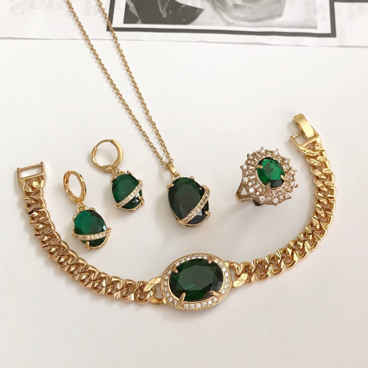 سرویس جواهر زمردی کد L122550
