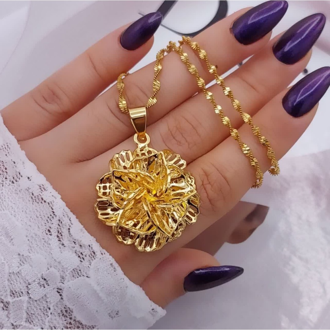 پلاک و زنجیر زنانه برند معتبر city gold رنگ ثابت