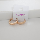 گوشواره ژوپینگ حلقه ای رنگثابت حک خورده و آبکاری طلا شده ورق بزنید لطفا
