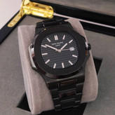 ساعت مچی مردانه هایکپی مارک فیلیپ PATEK PHILIPPE موتور ژاپن فول استیل رنگبندی مشکی و نقره ای رزگلد ارسال رایگان