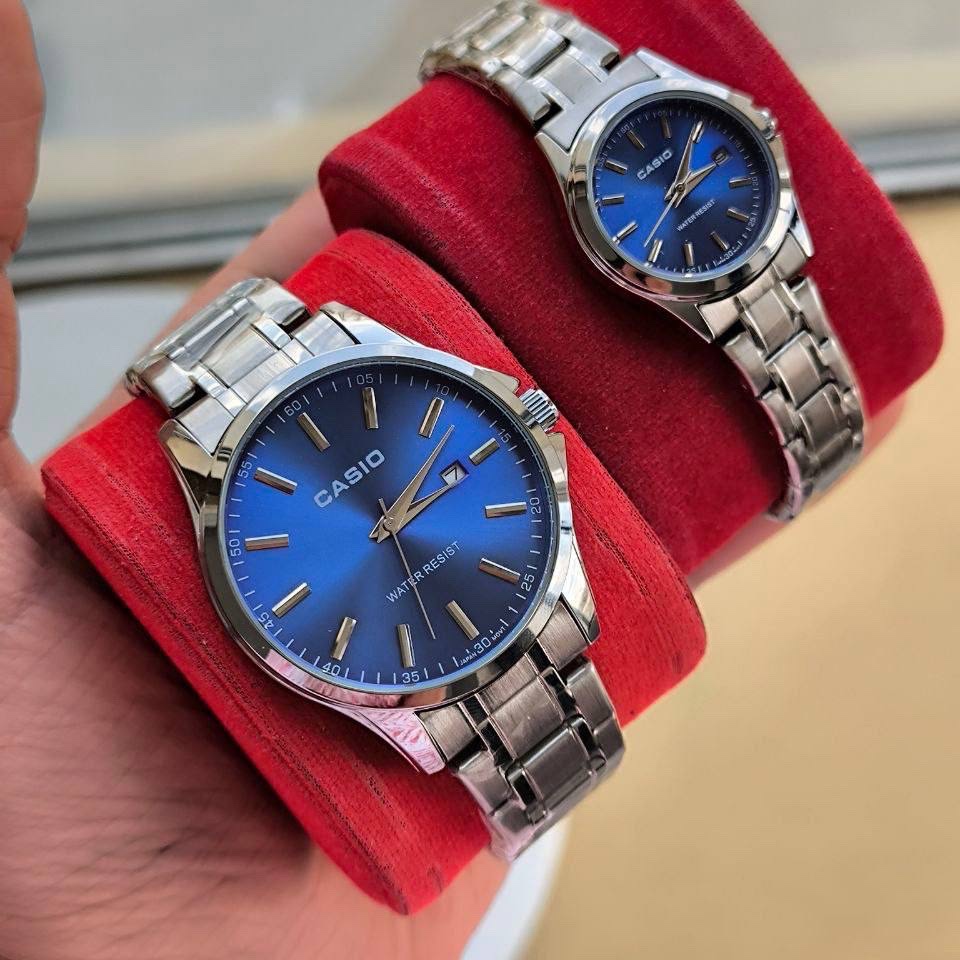 ساعت مچی زنانه و یا مردانه قیمت تک کاسیو استیل تاریخدار موتور ژاپن مارک معروف CASIO نمونه درجه یک ارسال رایگان