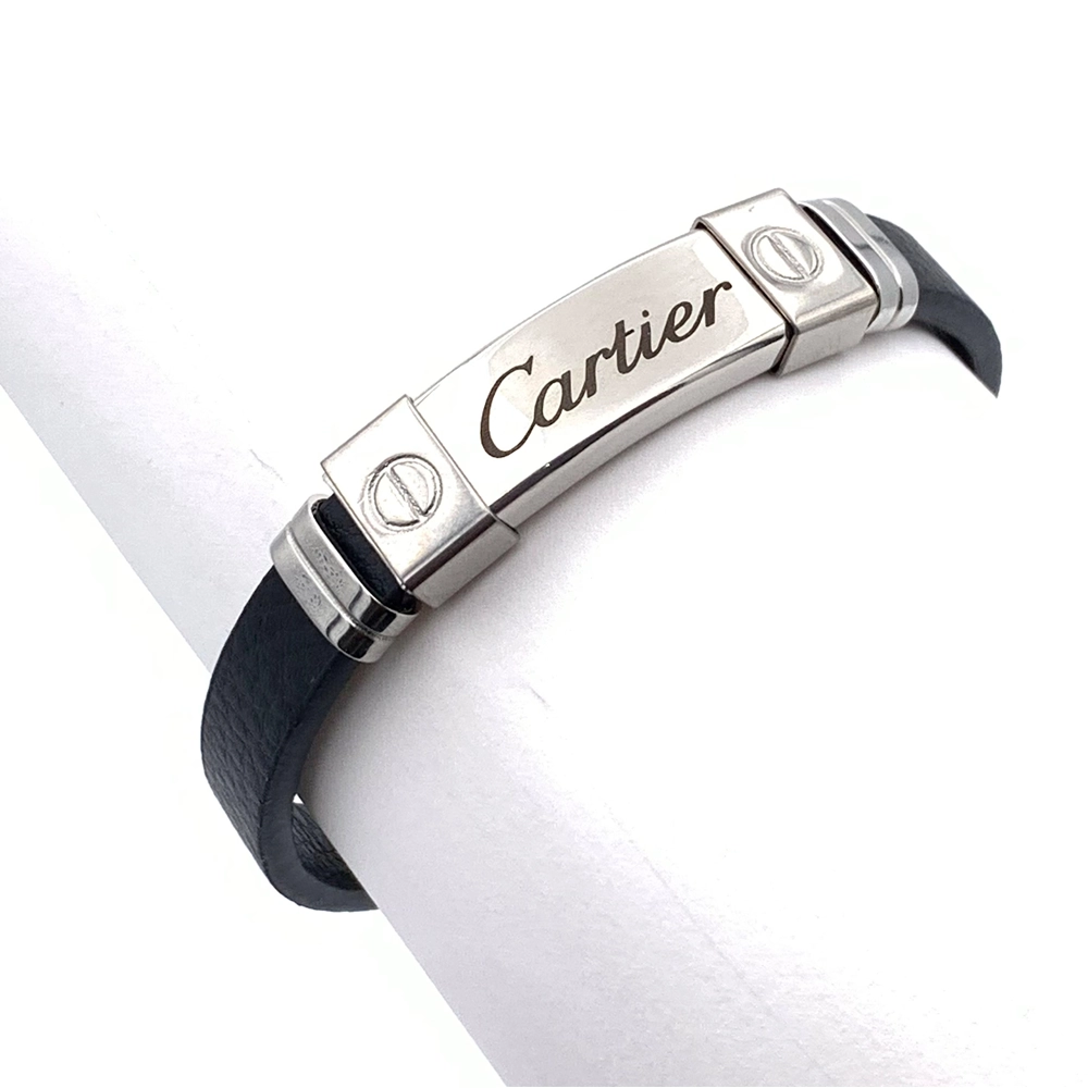 دستبند چرمی مردانه طرح Cartier