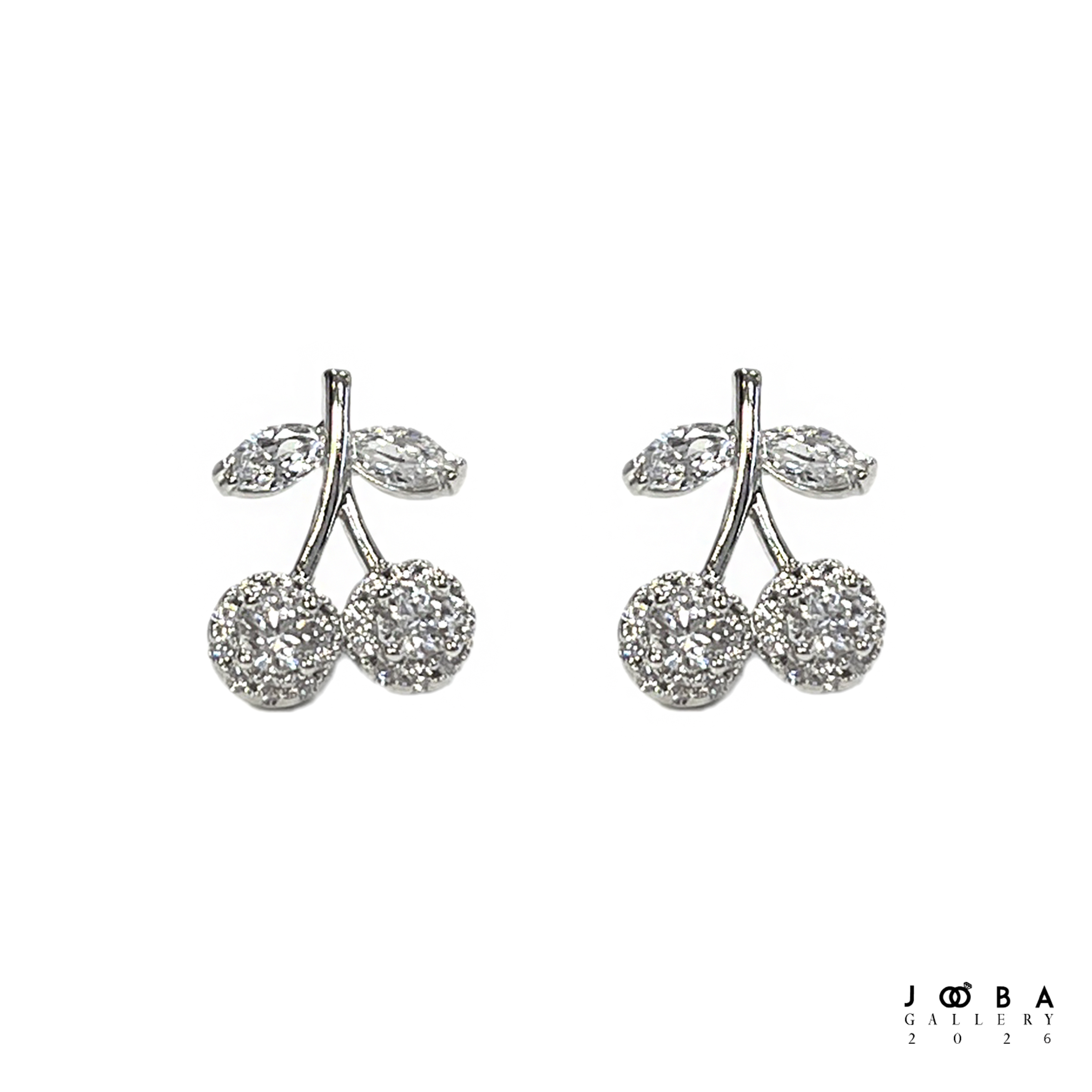 گوشواره گیلاس نقره ای ژوپینگ کد 318080243