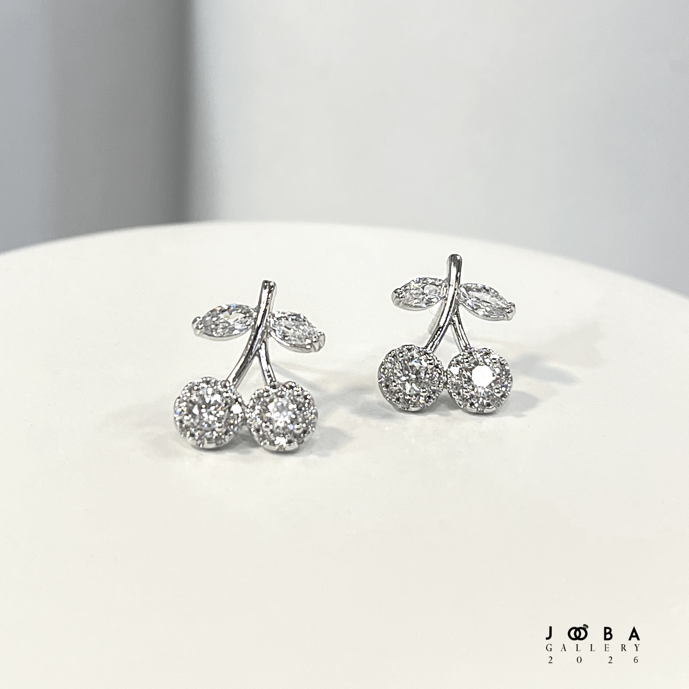 گوشواره گیلاس نقره ای ژوپینگ کد 318080243