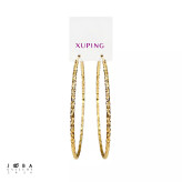 گوشواره حلقه ای طلایی تراشه بزرگ ژوپینگ کد 317110304