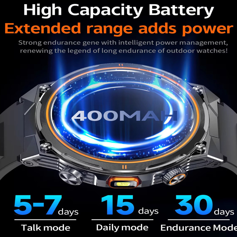 ساعت هوشمند 1.46 اینچی دیبت ویر مدل Power Edge AK81 با بند سیلیکونی