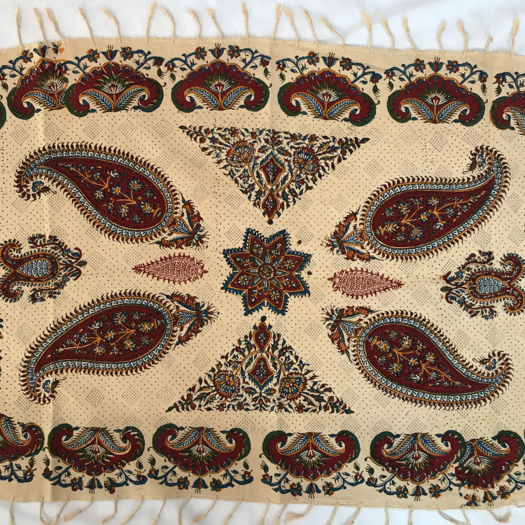 رومیزی قلمکار بیضی 60- 120