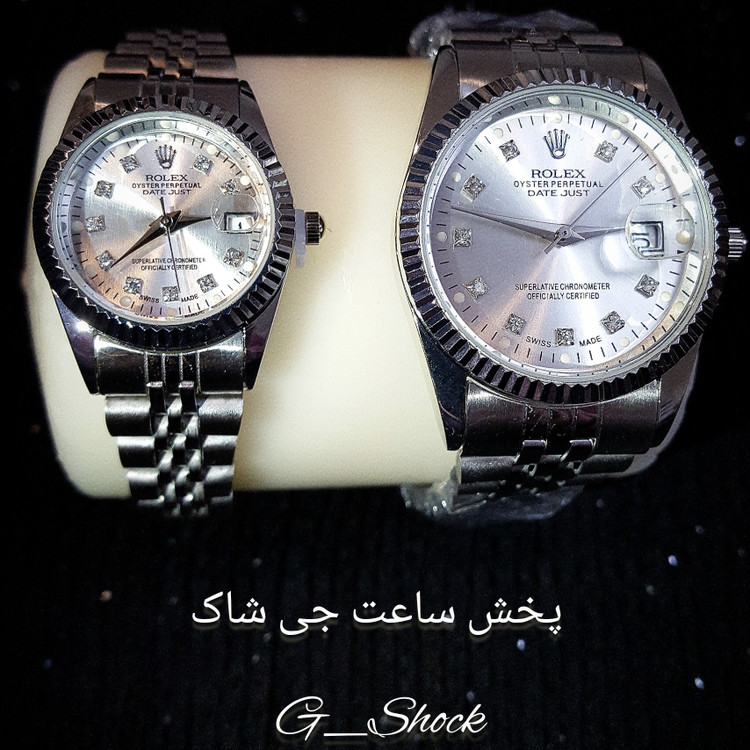 ساعت زنانه ومردانه رولکس ست موتور sL صفحه سفید استیل درجه یک