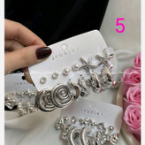 پک گوشواره 6 جفتی آبکاری نقره در 9 طرح
