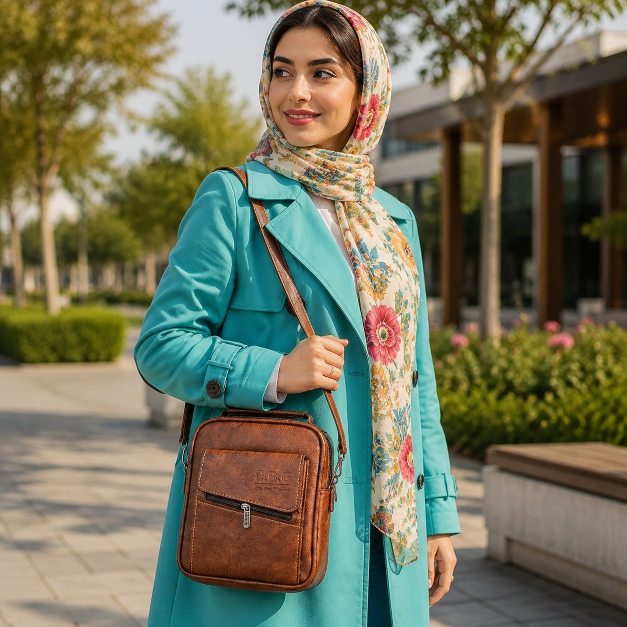 کیف دوشی مردانه چرم سوگو Dravalter کیف سایز متوسط مدل C.B.G