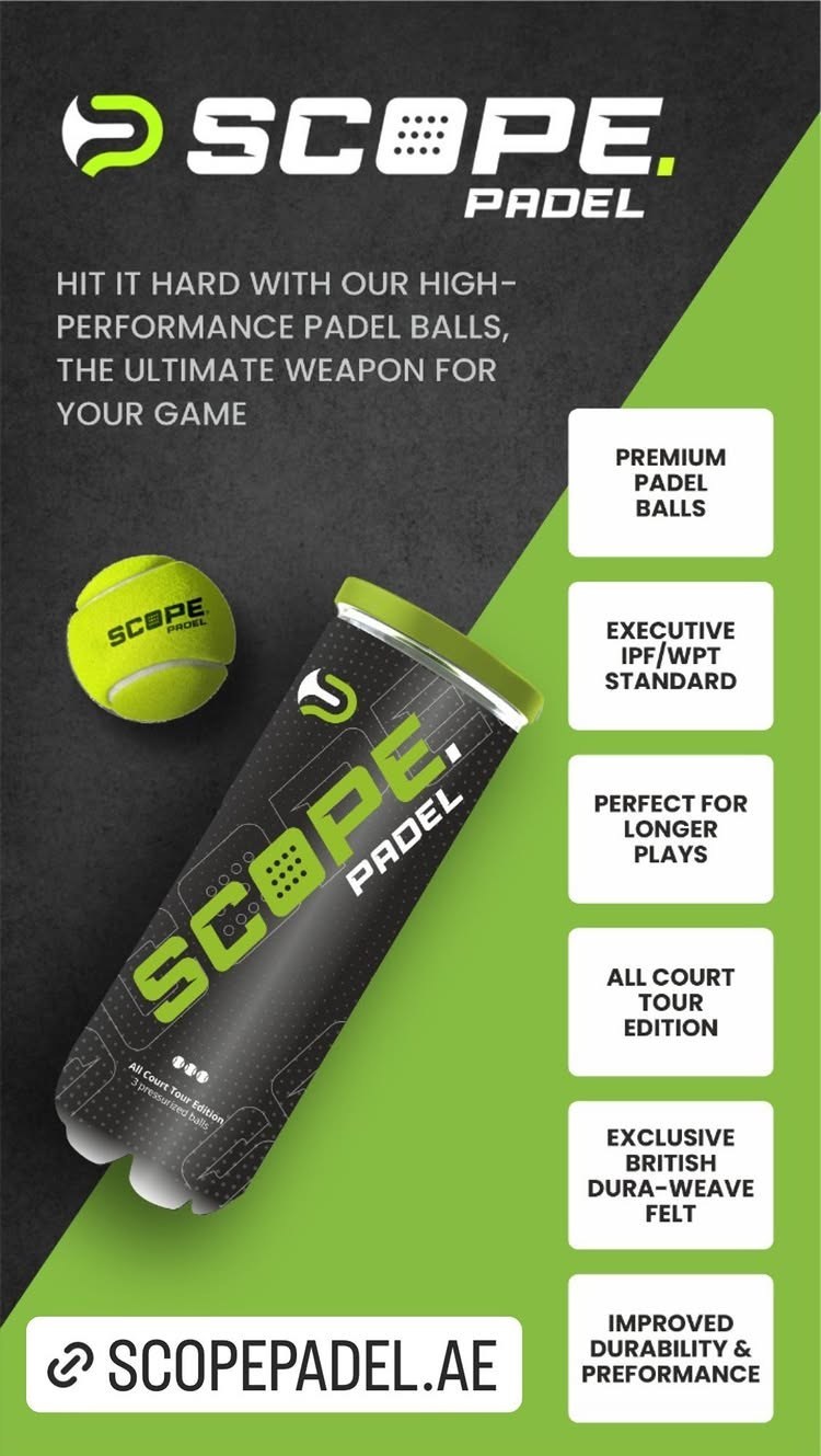 توپ پدل (تنیس پدل، اسکواش) Scope Padel قوطی 3 عددی اورجینال