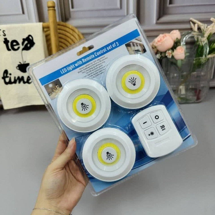 چراغ زیر کابینتی با ریموت پک 3 عددی
