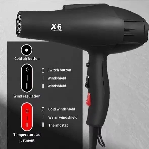 سشوار x6فیلیپس/فوق حرفه ای/موتورقوی وارداتی/باگارانتی طلایی/اقساطی