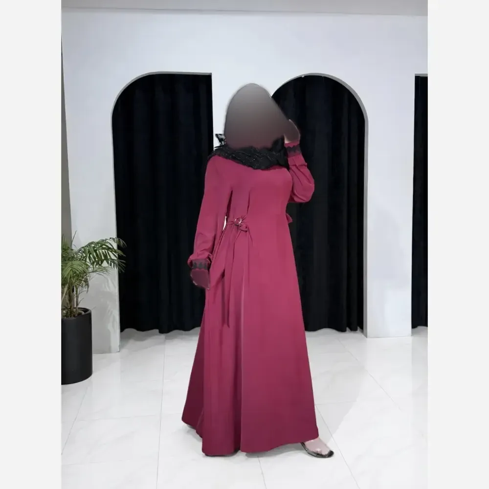عبا زنانه طرح میعاد جنس کرپ الیزه فری سایز مناسب 38 تا 50