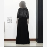 ماکسی مجلسی زنانه کرپ لمه مشکی سایز نرمال