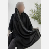 شال مجلسی گلدوزی و دانتل دوزی شده جنس کریشه پلاس ابعاد 180 در 62 سانتیمتر