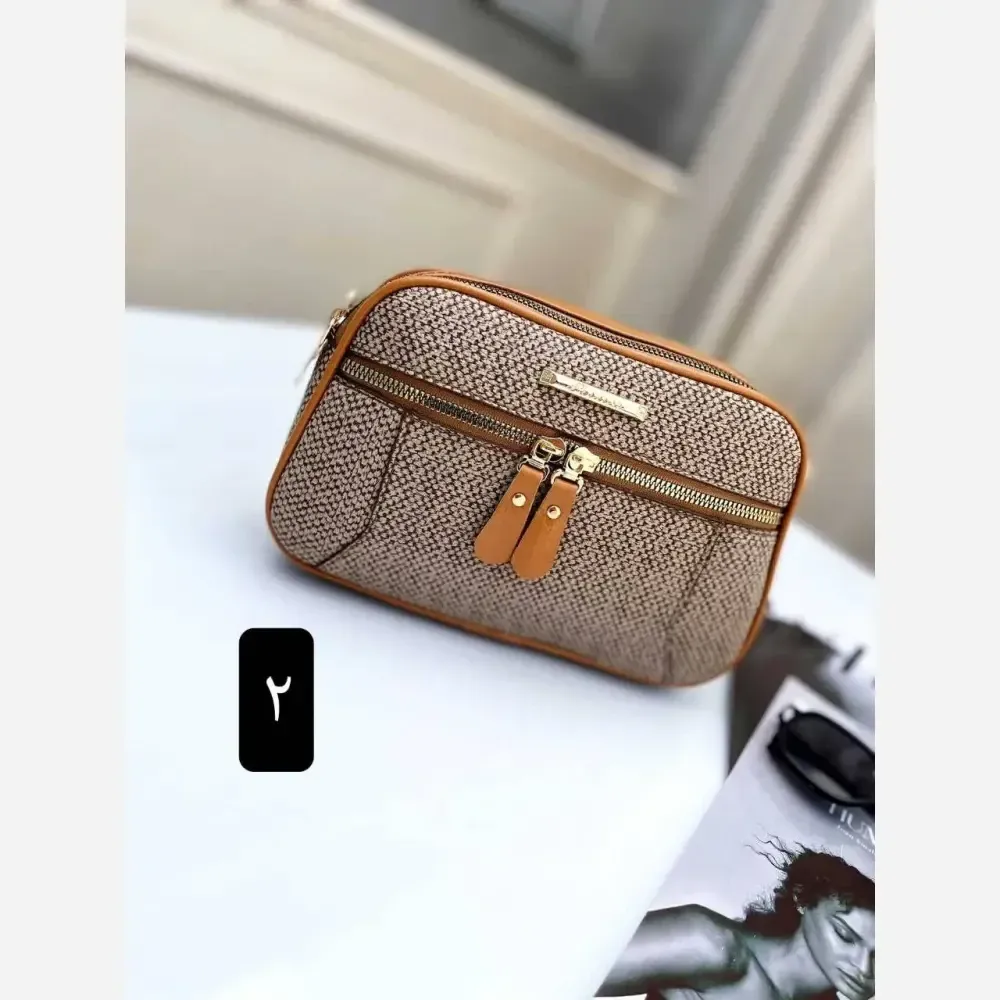 کیف زنانه آیدا جنس چرم طرح کنفی سه خونه (2)