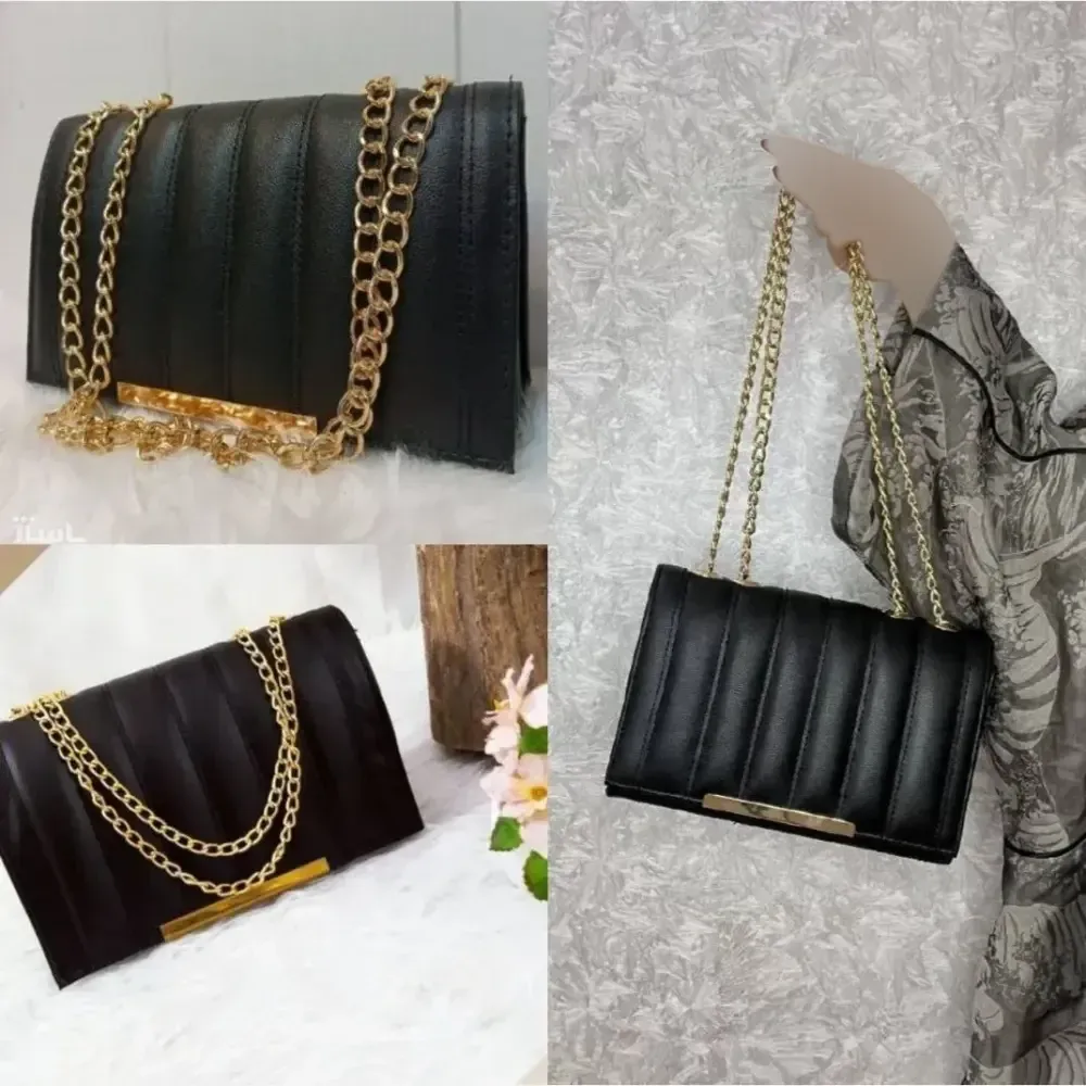 کیف دوشی زنانه چرمی مدل سیما رنگ مشکی سایز 20 در 15 سانتیمتر (2)