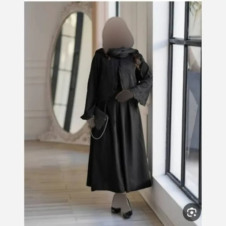 ست محرمی زنانه جنس کسمه درجه یک فری سایز مشکی