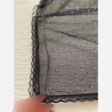 مینی اسکارف نگینی دانتل مشکی سایز 75 در 75