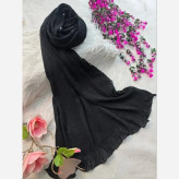 شال مجلسی زنانه طرح درختی دور دانتلی و لب نگین دار سایز 70 در 180 سانتی متر