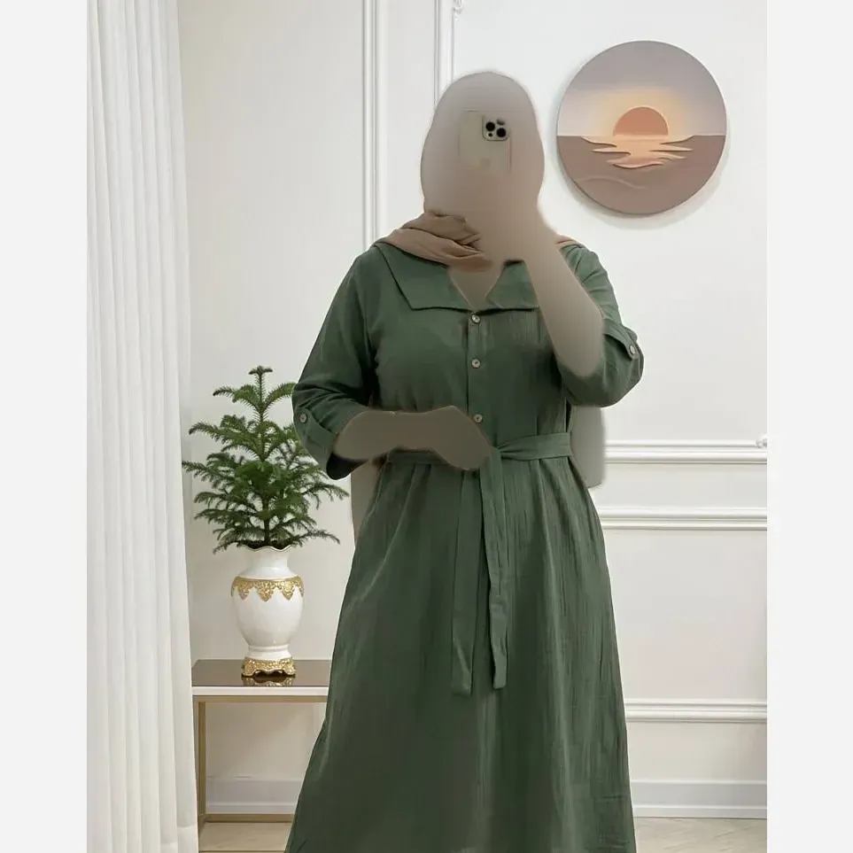 کفتان زنانه مدل گیسو جنس موسلین دبل فیس فری سایز تا 48
