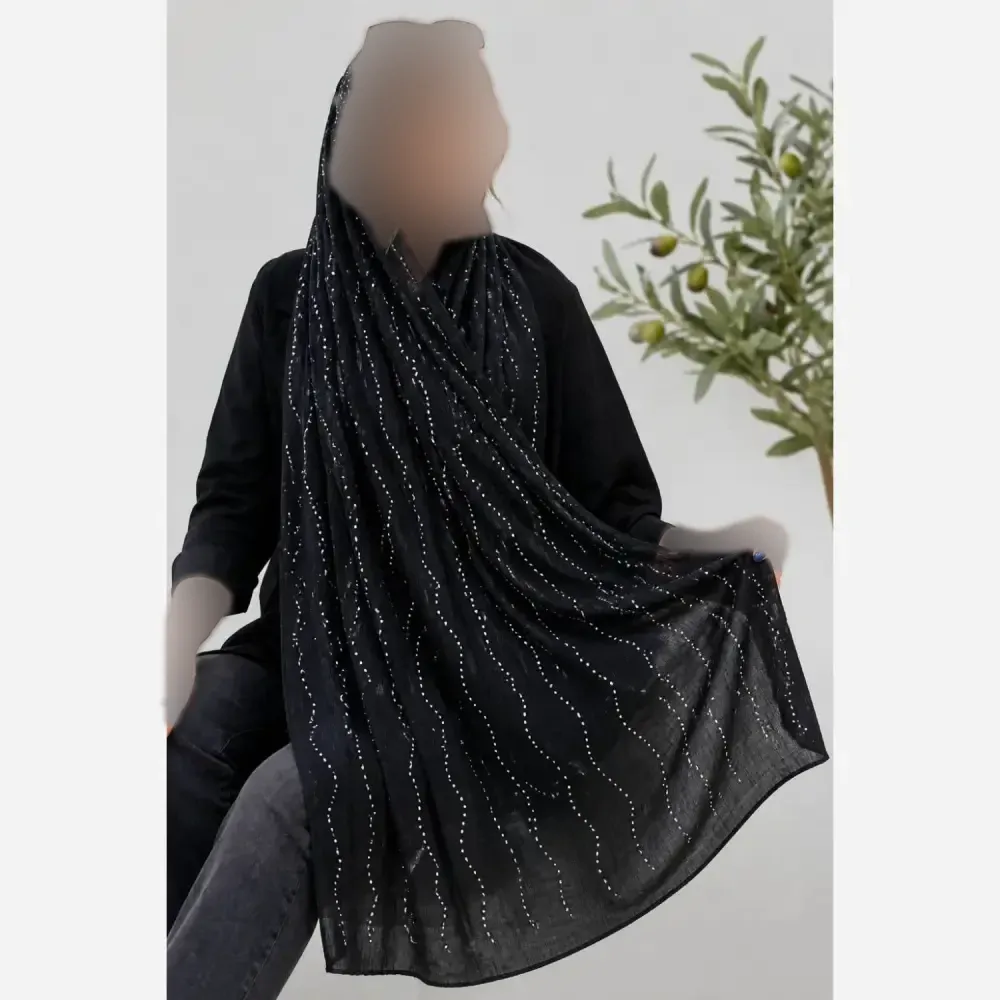 شال زنانه کریشه درختی نگیندار مجلسی قواره 180 در 60 سانتیمتر