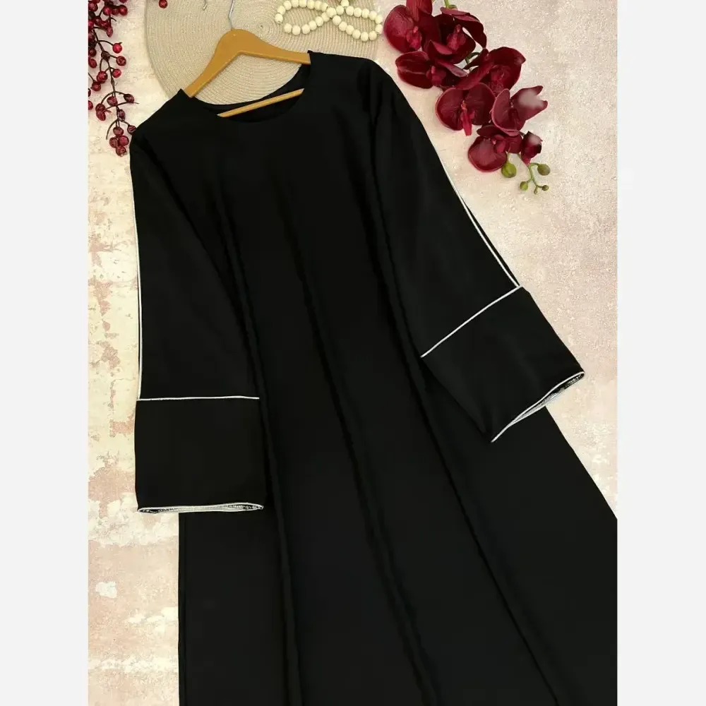 ماکسی عبا زنانه مدل ژینا جنس کرپ الیزه درجه یک سایز 40 تا 50