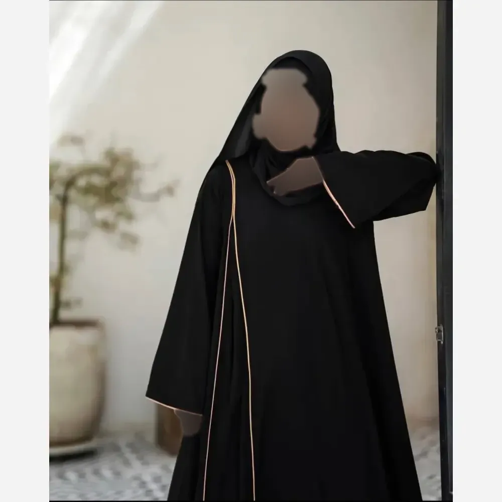 ماکسی عبای زنانه مدل تهمینه جنس کرپ الیزه درجه یک فری سایز مناسب 38 تا 52