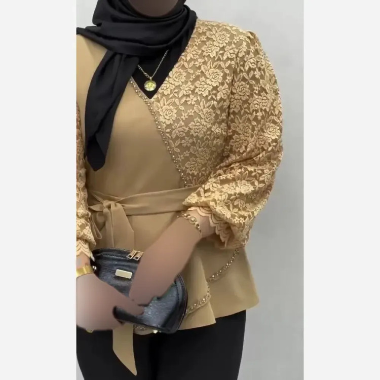 کت زنانه مجلسی مازراتی با گیپور ترک و جواهردوزی سایز 40 تا 52