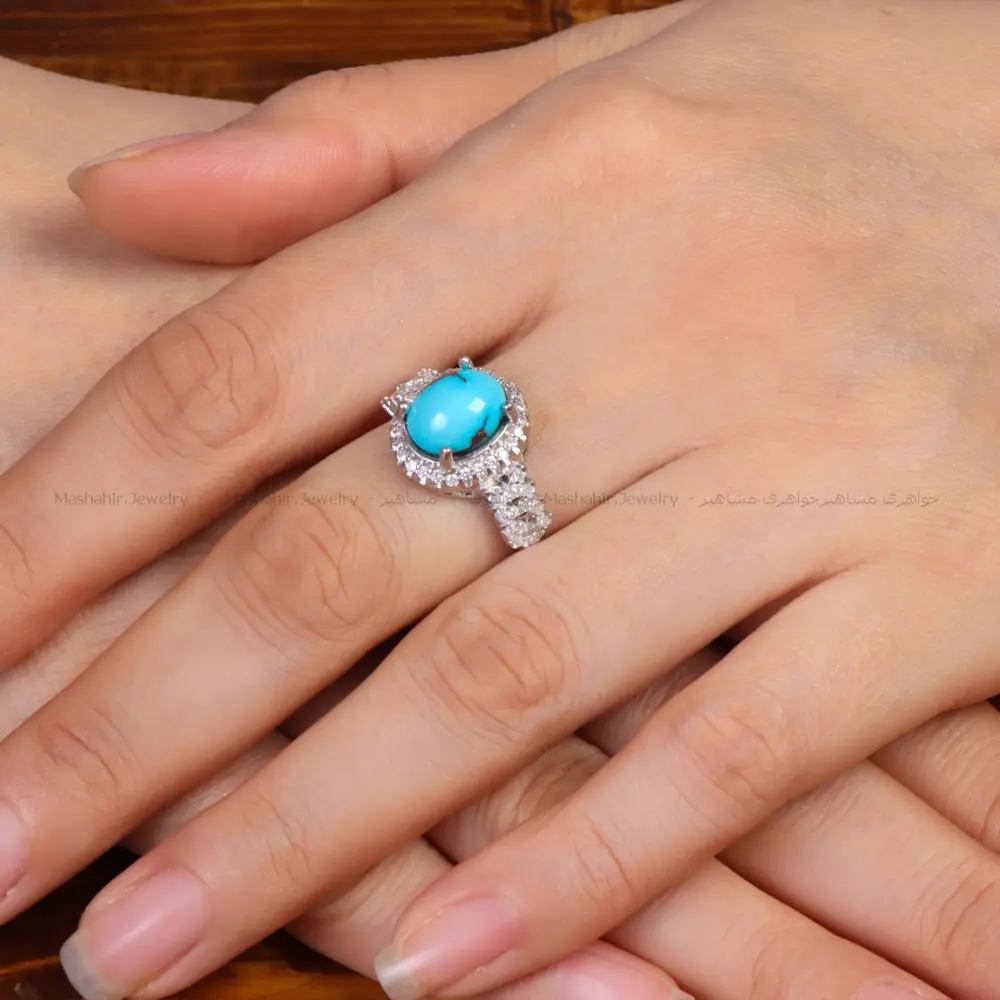 انگشتر فیروزه شجری زنانه کد 34187