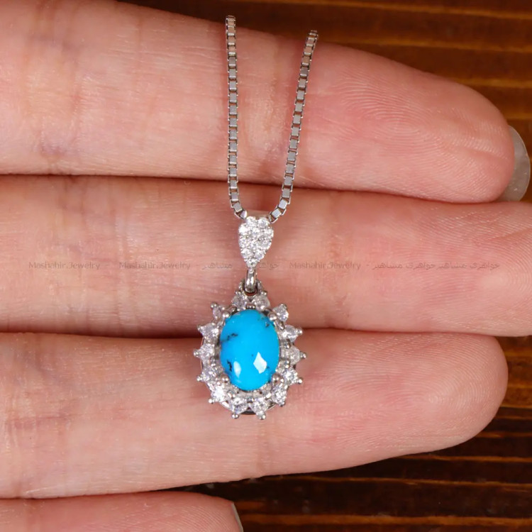 گردنبند فیروزه زنانه کد 34230