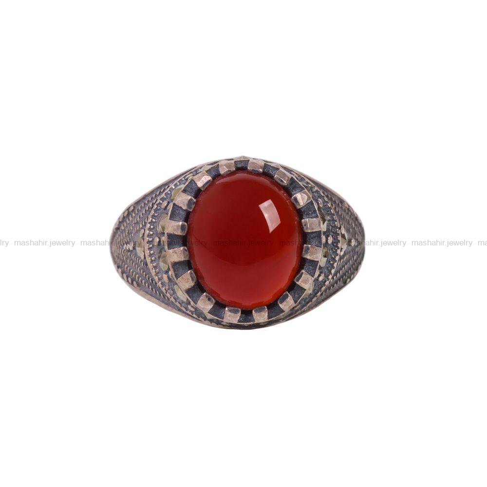 انگشتر عقیق مردانه کد 6696