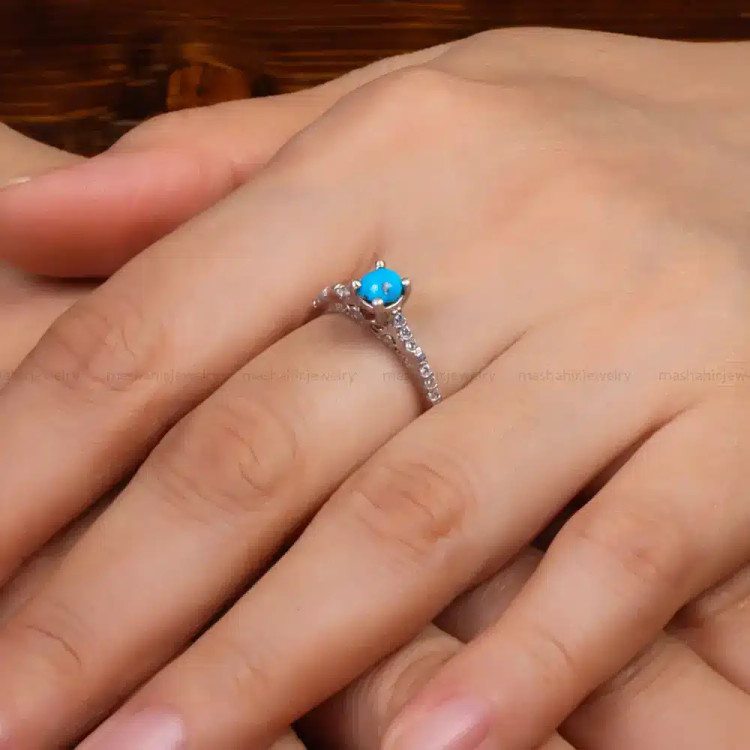 انگشتر فیروزه شجری زنانه کد 27599