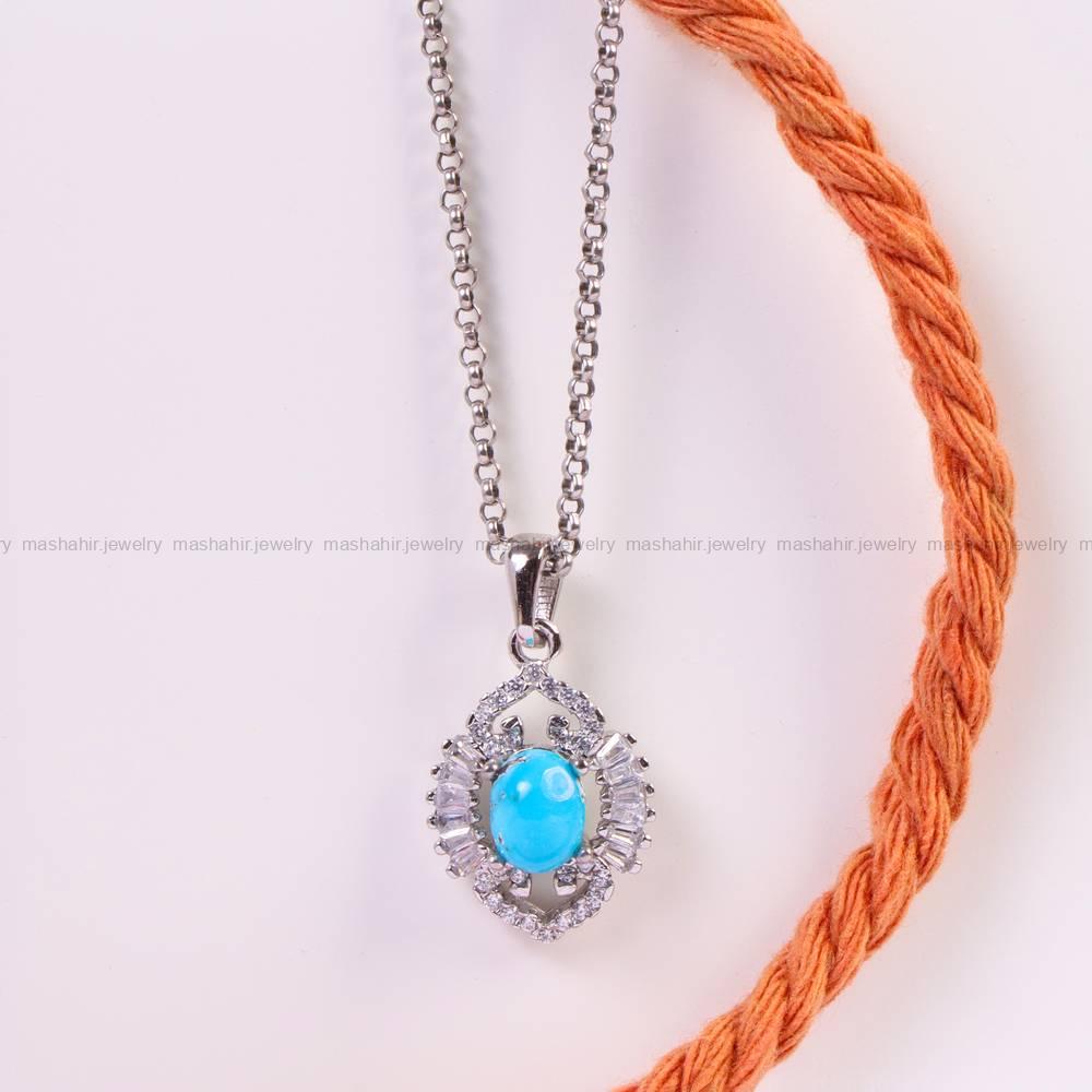 گردنبند فیروزه زنانه کد 6123