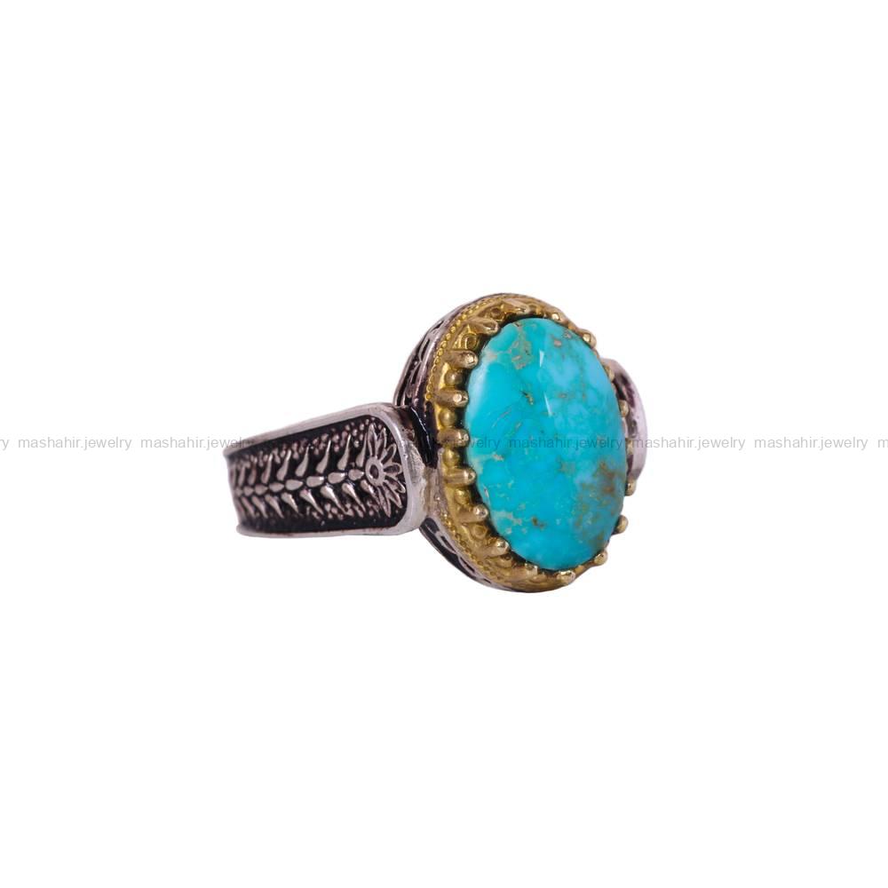 انگشتر فیروزه شجری مردانه کد 6347