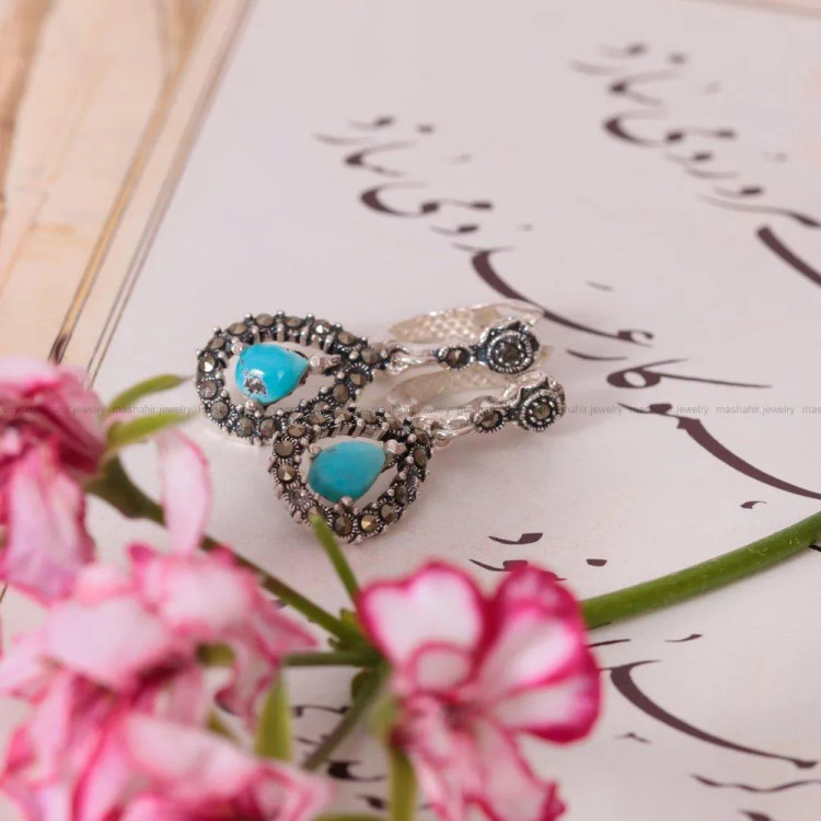 گوشواره فیروزه زنانه کد 1717