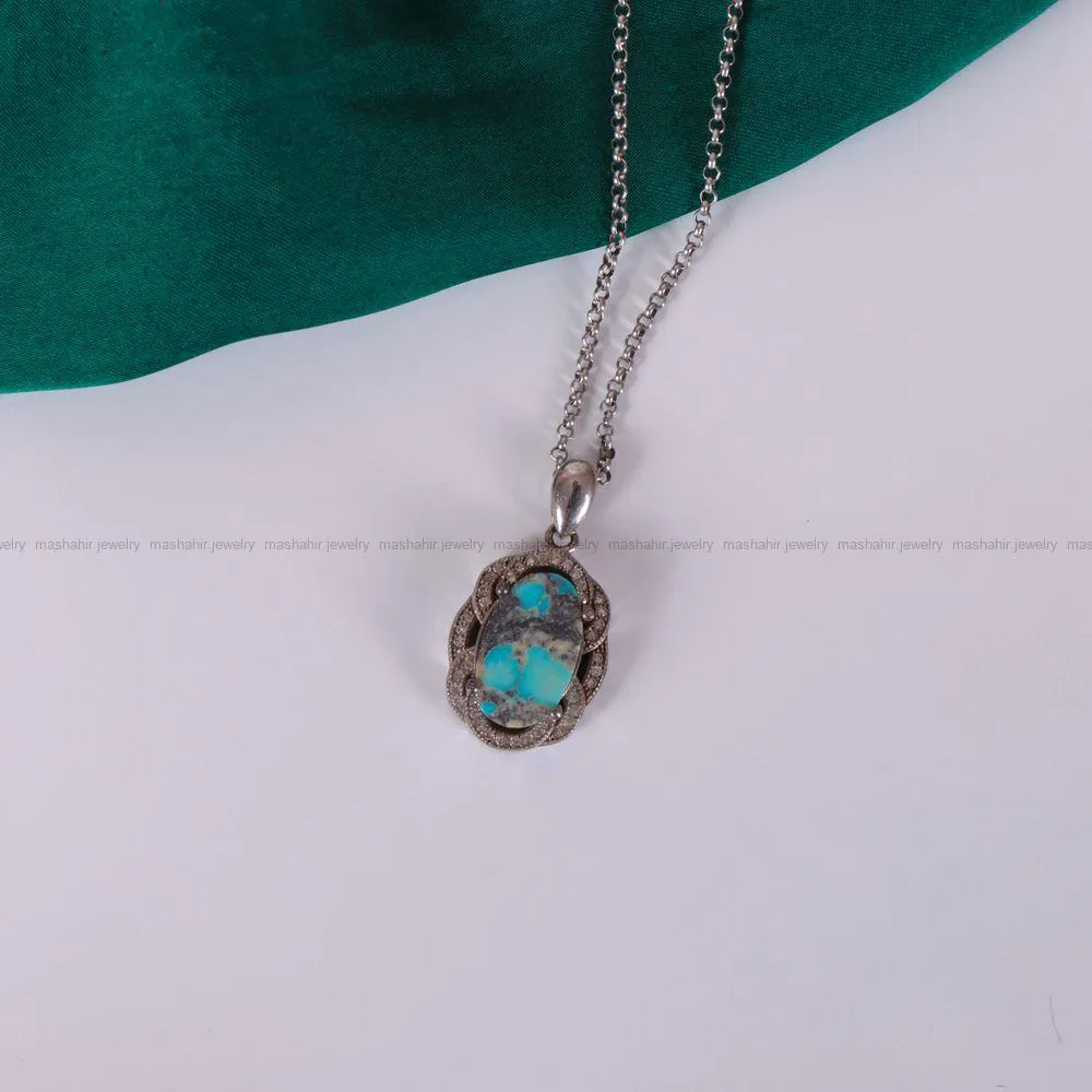 گردنبند فیروزه زنانه کد 2391