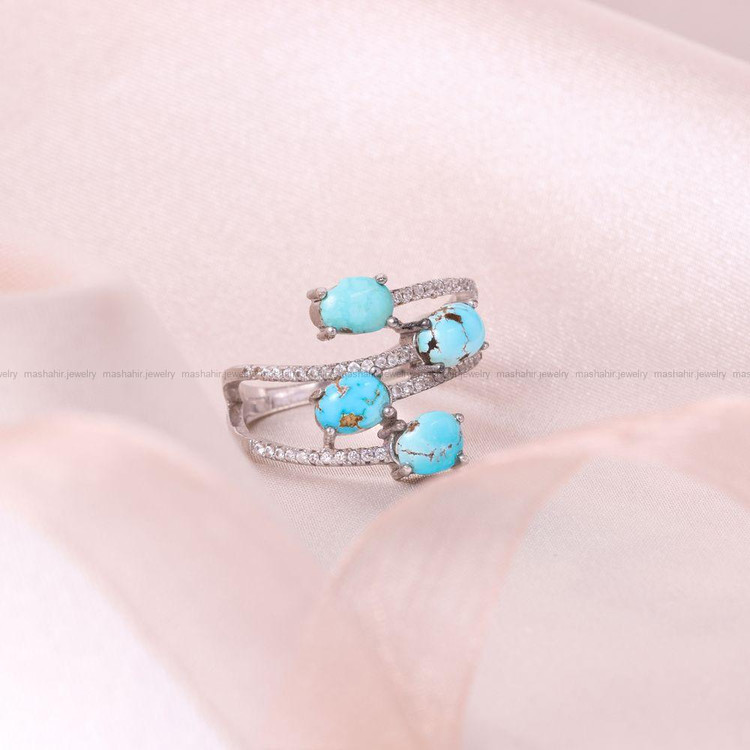 انگشتر فیروزه شجری زنانه کد 8703