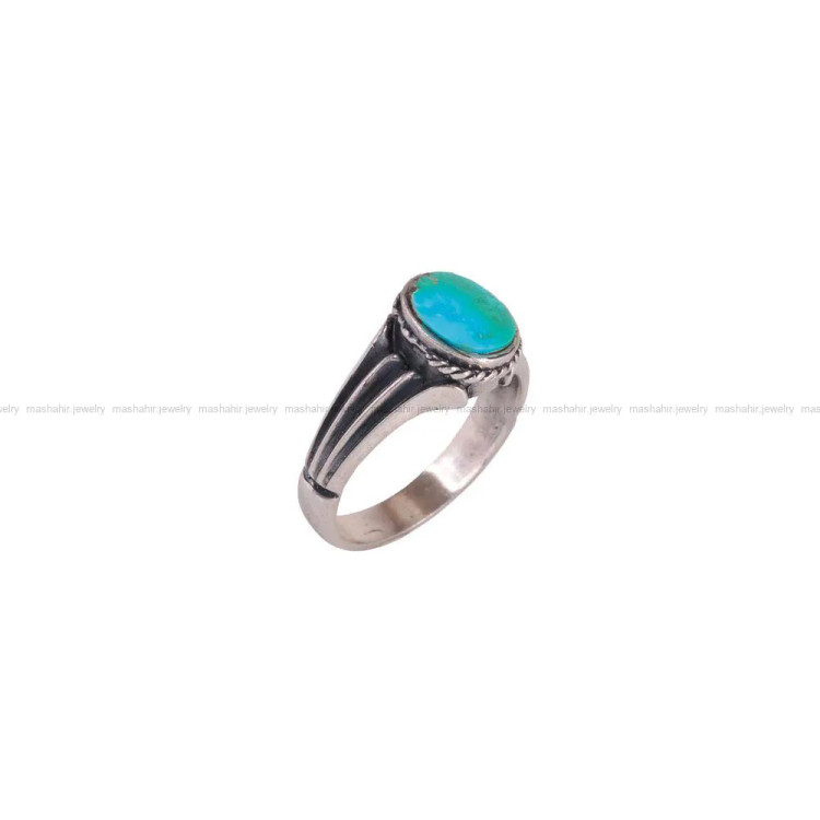 انگشتر فیروزه شجری مردانه کد 2690