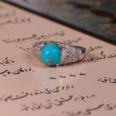 انگشتر فیروزه شجری مردانه کد 2699