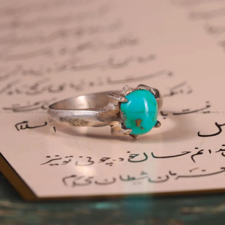 انگشتر فیروزه شجری مردانه کد 2700