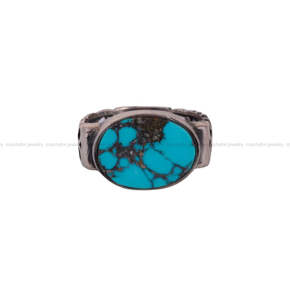 انگشتر فیروزه شجری مردانه کد 2904