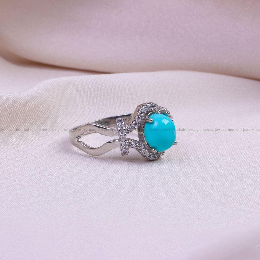 انگشتر فیروزه شجری زنانه کد 9540